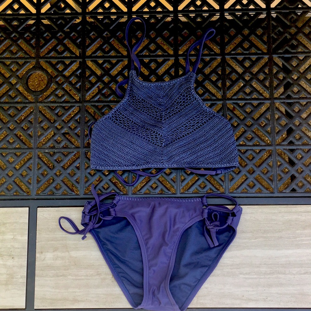 Target Size Small Navy Blue Tankini Swimsuit Set